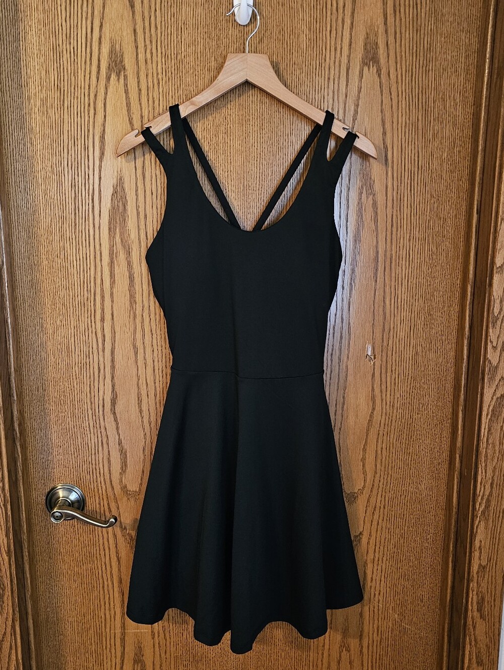 Fabletics Black Strappy Fit-and-Flare Mini Dress